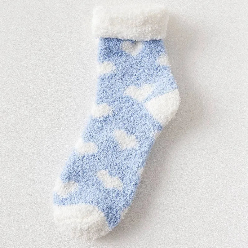 Милые зимние Kawaii толстые повседневные женские носки пушистые теплые махровые носки короткие - Цвет: SK1693LB
