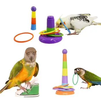 

6Pcs Parrot Training Toys Mini Sneaker Skateboard Intelligence Training Rings 95AA