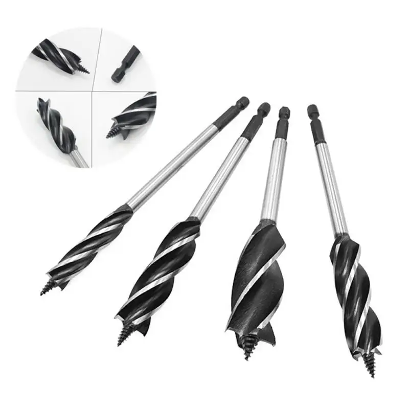 1Pc 1035mm Drill Bit Set 4 Slots 4 Edges Blades Twist Drill Bit Wood Fast Cut Auger Carpenter