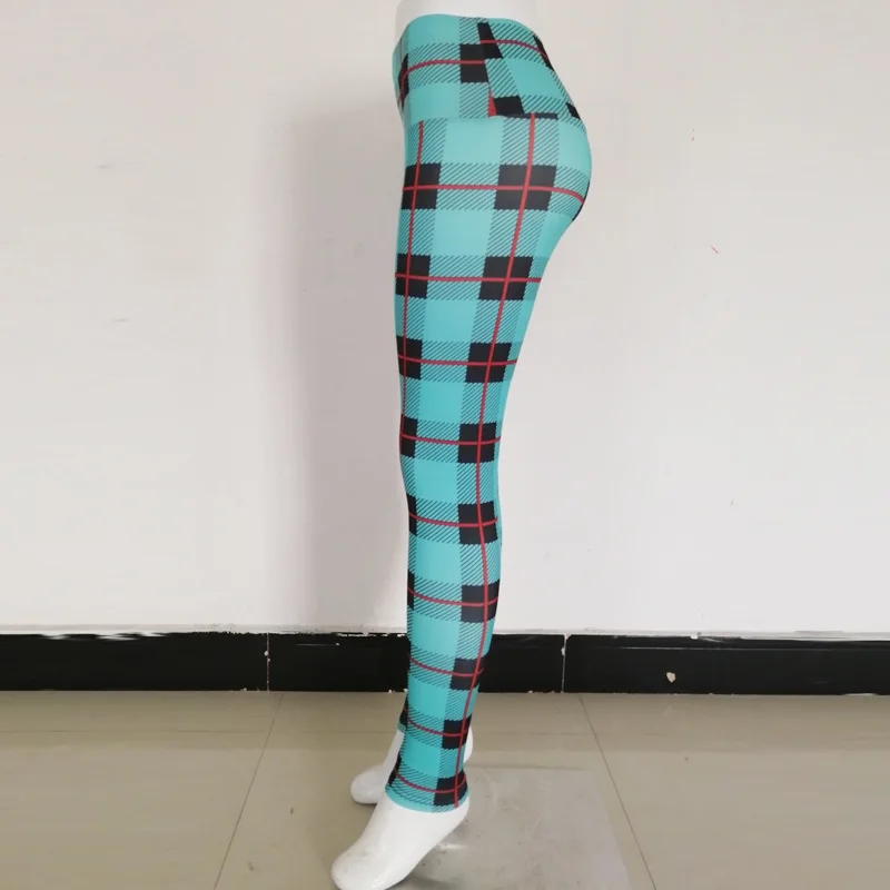 New printed plaid lady pants s underpants tight fitness pants lady dress girl leggings