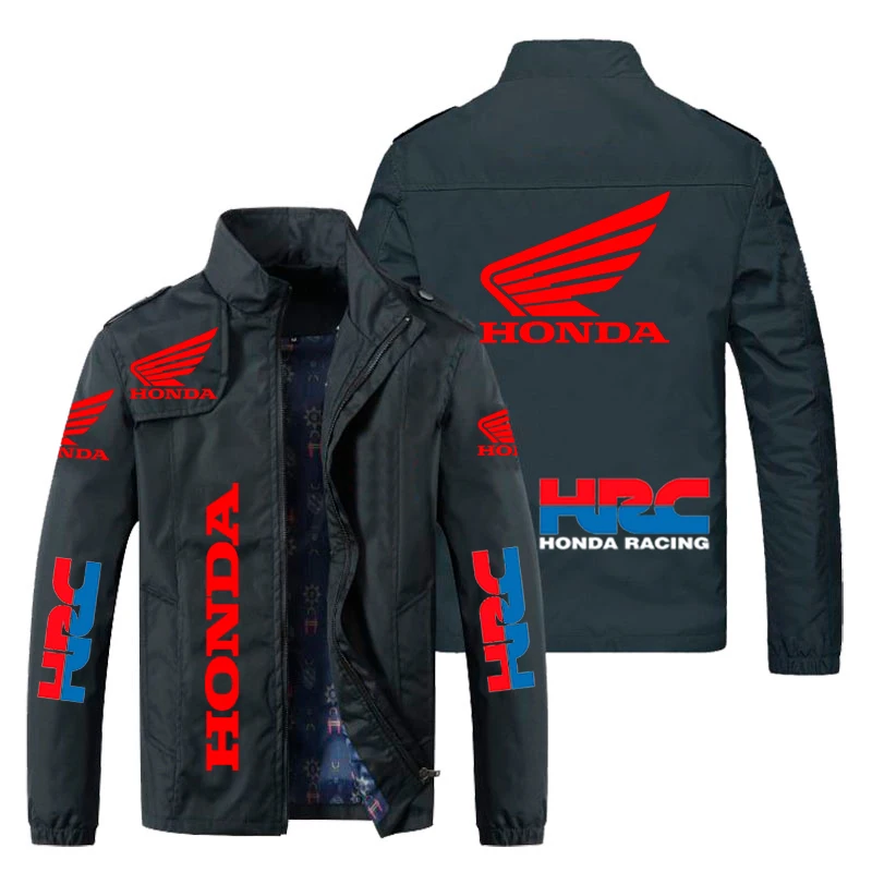 stylish jacket for men 2021 Autumn Winter Men's Jacket Honda Car Wing HRC Racing Print Jacket Windbreaker Motorcycle Jacket Honda Men's Clothing Coats mens parka jacket Jackets