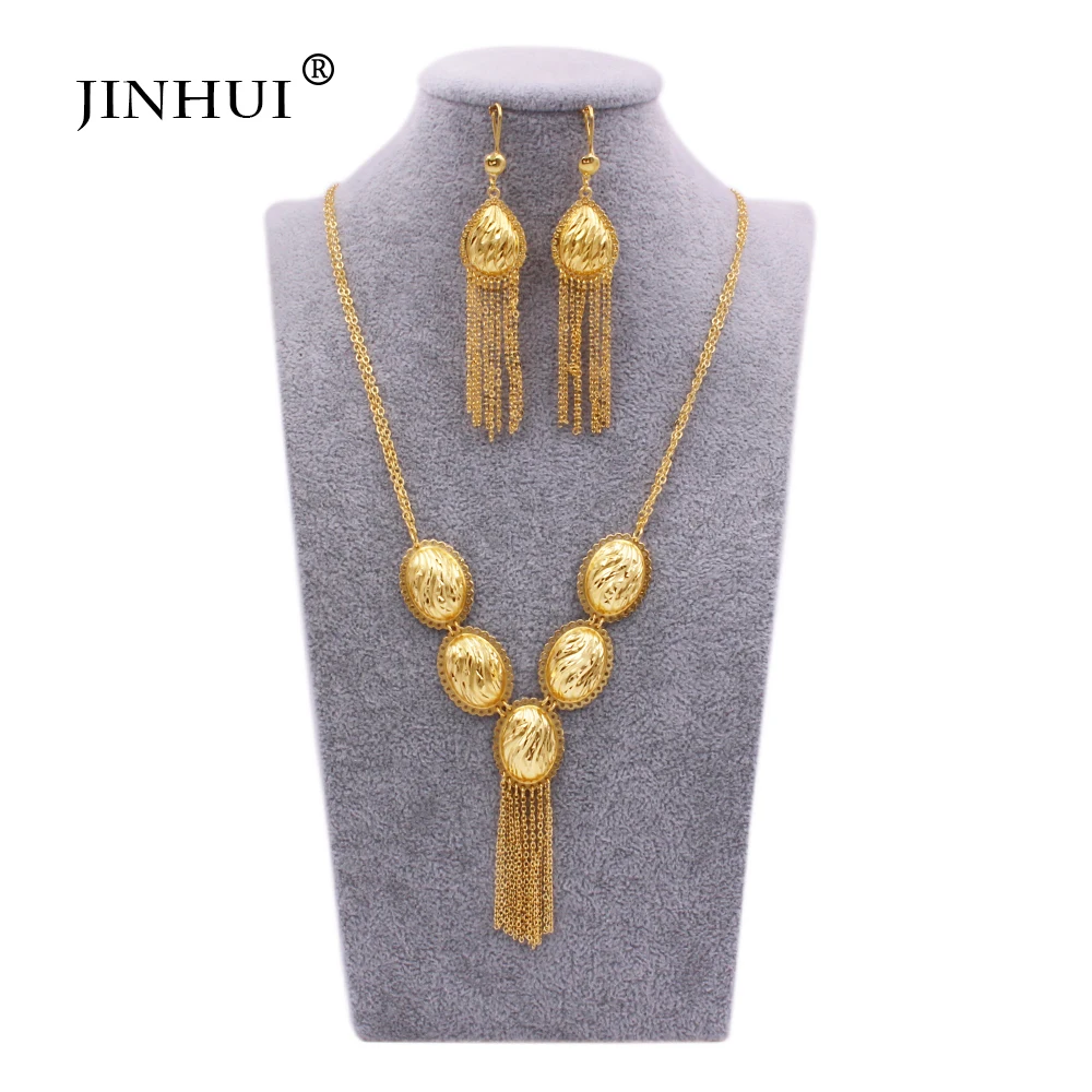 Свадебные Ювелирные наборы для женщин в африканском стиле цвет 24 каратного