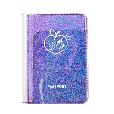14x10.3cm Basedidea PVC Travel Passport Case Lovely Ticket Card Bag Korea Girls Waterproof Shining Heart Passport Holder - Цвет: 14x10.3cm