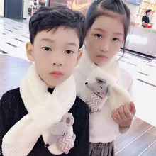 Детский шарф, шарфы для мальчиков, шарф для девочек, милый шейный платок с изображением мышки, редиски, имитация кроличьей шерсти, меховой воротник, подарки Hi-Q