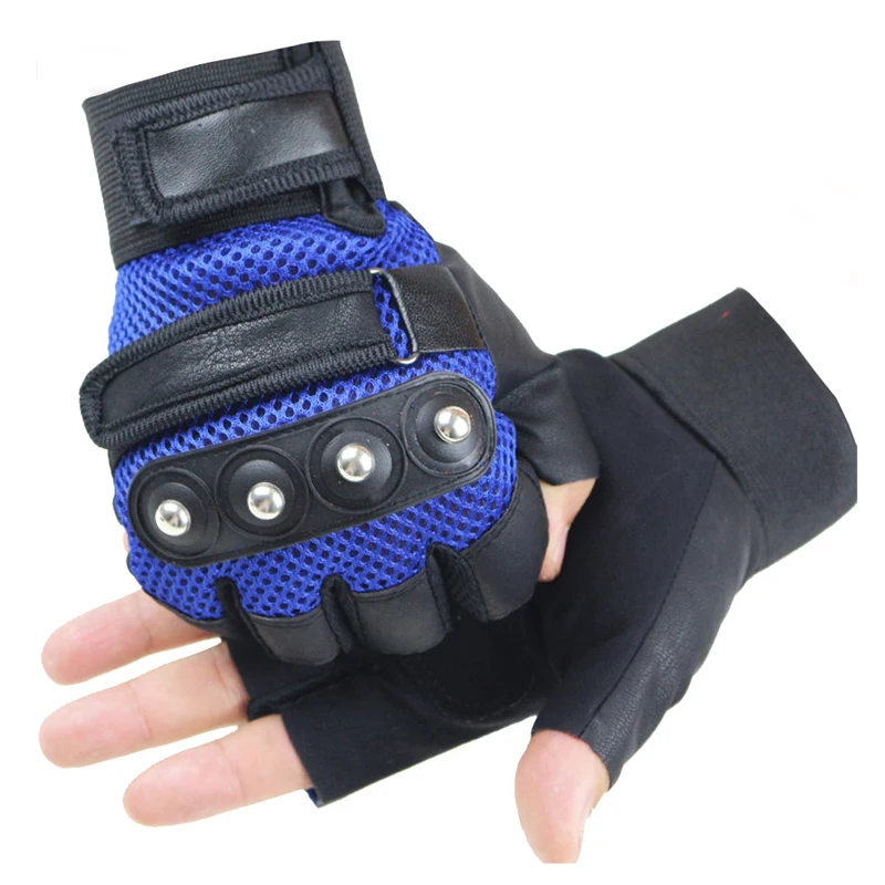 Long Keeper Men Leather Driving Gloves Half Finger Tactical Gloves PU  Leather Fingerless Gloves For Male Black Guantes Luva G223
