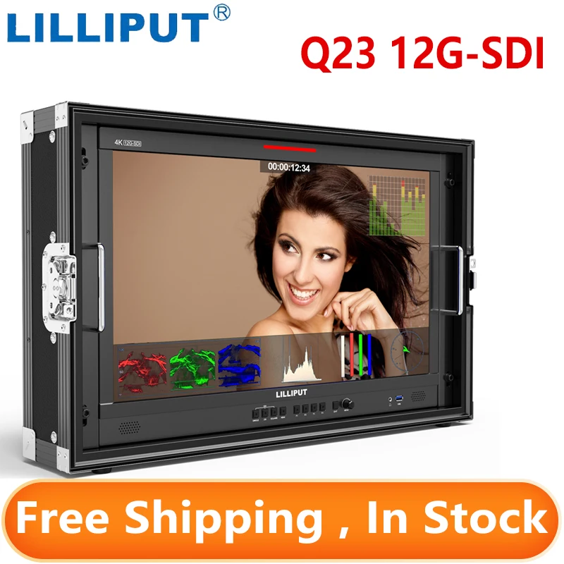 

LILLIPUT Q23 4K 12G-SDI 23,8 дюймов профессиональная вещательная студия 3D-LUT HDR Gammas монитор с 12-SFP, HDMI 2.0 вход