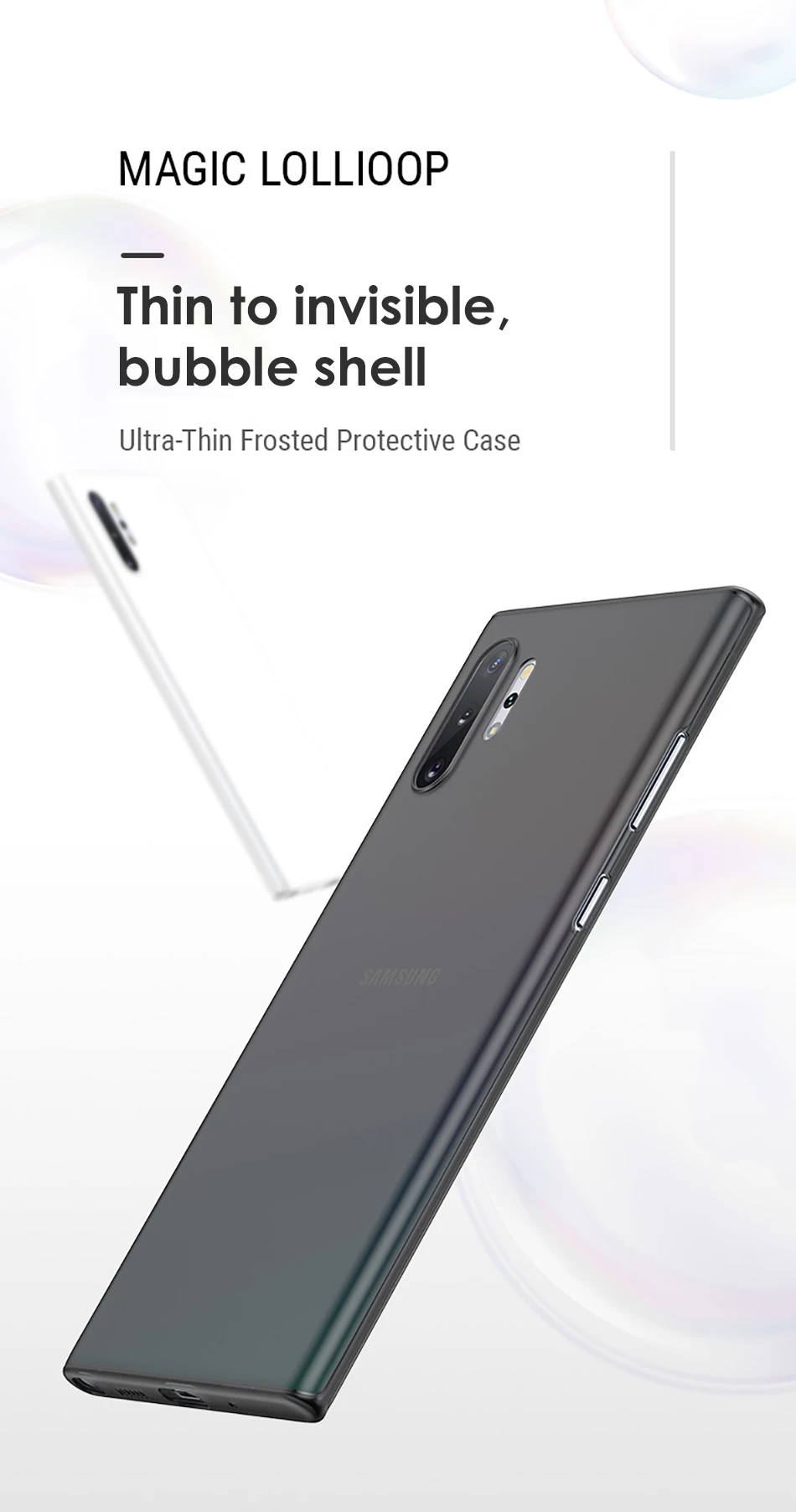 Benks Ultra-thin For iphone Phone Protective Case PP Shell For Samsung Note 10 Plus 10+ 360 Full Cover 0.4mm Glossy Fitted Case (1)