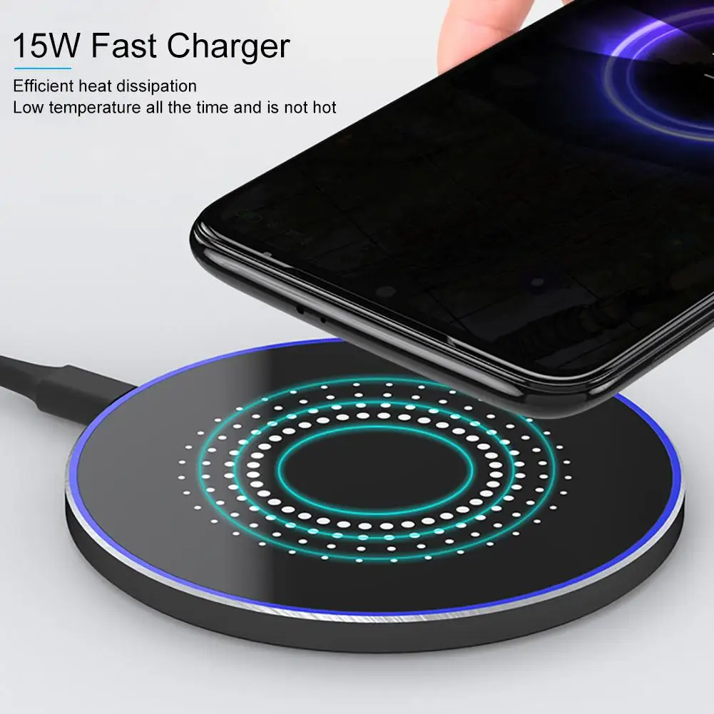 

15W Fast Wireless Charger USB-C Qi 3.0 Certified Cooling Charging Pad Station For IPhone X Xiaomi Huawei Samsung