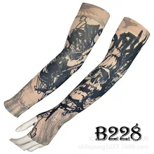 Татуировка лед рукав серовато-Черный обычный цвет мужской открытый верховой езды солнцестойкий действительно вискозный нарукавник с татуировкой