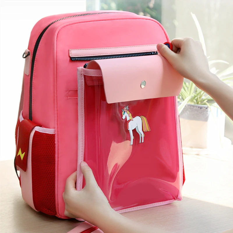 NOHOO Primary School Bag Orthopedic Backpack For Girls Boys Waterproof PU Large capacity Kids School Backpack for Teenage Girl