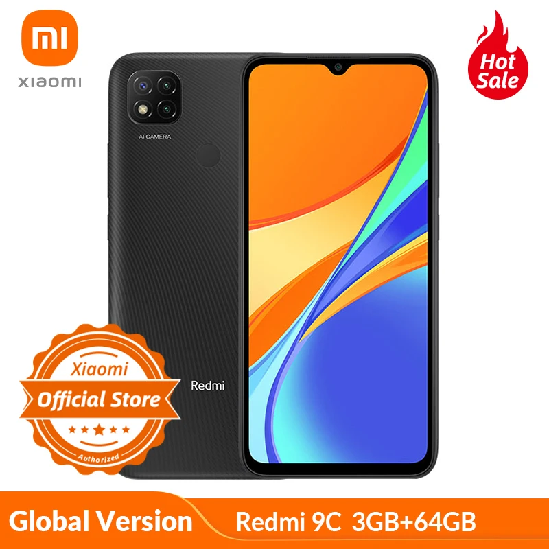 Смартфон Xiaomi Redmi 9C глобальная версия 3 Гб 64 ГБ большой аккумулятор 5000 мАч тройная