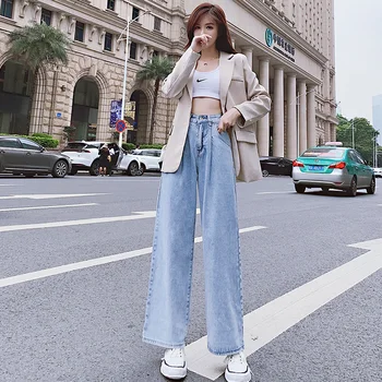 

GUUZYUVIZ Boyfriend Jeans For Women Casual Wide Leg Jeans Woman High Waist Denim Pants Mujer Plus Size Loose Jean Femme