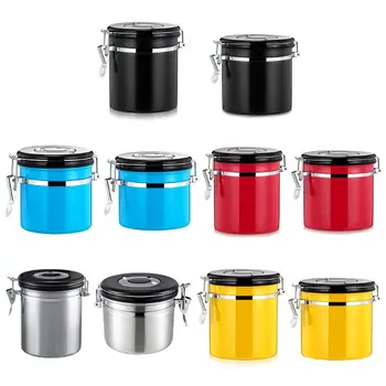 

800ML/1200ML Stainless Steel Coffee Bean Sealed Cans with Date Tracker Vent Hole