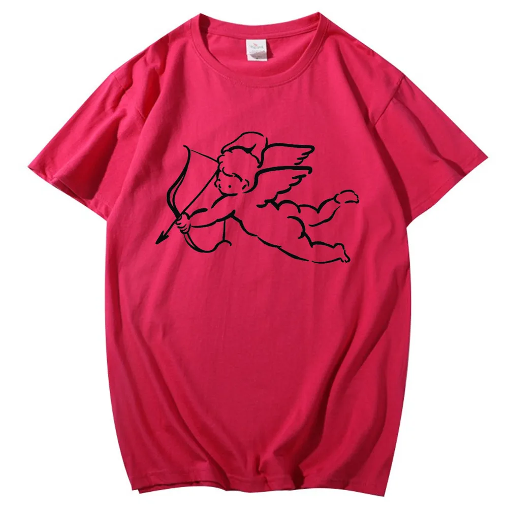 

Angel pattern T-shirt men and women Harajuku top European and American environmental printing comfortable T-shirt