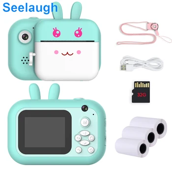 Seelaugh Instant Print Camera Photo Printer For Kids 1080P HD  32GB TF Card Camera Printer With Thermal Photo Paper Camera For G 1