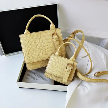 

PU leather lady crocodile luxury brand Bags for women 2020 handbag Crystal chain Shoulder Messenger Bag bolsos para mujer