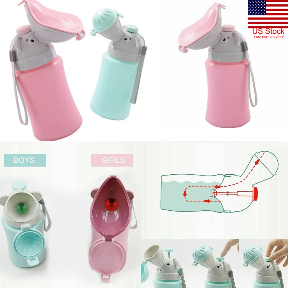 500ML Portable Baby Travel Urinal Pot ABS Kid Portable Urinal Toilet Potty Training Baby Boys Girl Car Travel Supply Hot Sale