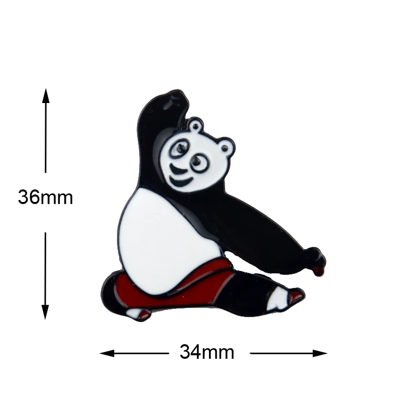 

100pc Cartoon Panda Badge Kung Fu Panda Collar Pin Cute Animal Bear Lapel Pin For Backpack Jewelry Accessories