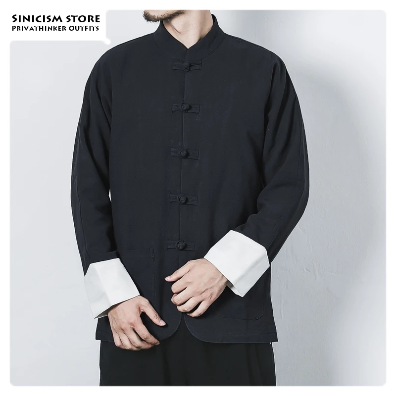 

Sinicism Store Men Stand Collar Oversize Jackets Mens Buckle Vintage Solid Jacket Coat Male Oversize 2019 Autumn Fashion Clothes