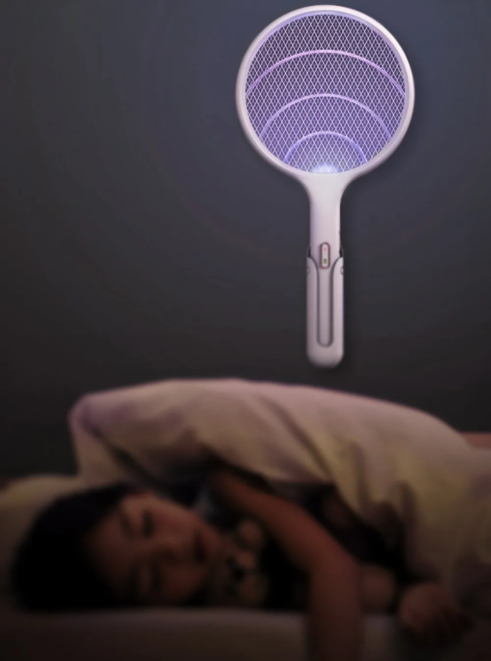 Qualitell 2in1 Electric Mosquito Swatter Dispeller Mosquito Killer Lamp Wall-mounted Mosquito Killing Dispeller USB Charging With Base Bracket (21)