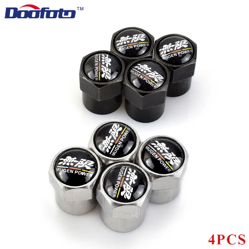 

Doofoto 4x Car Valve Caps For Honda Mugen Power Civic Accord CRV Hrv Jazz Accessories Car Styling Wheel Tire Tyre Stem Covers