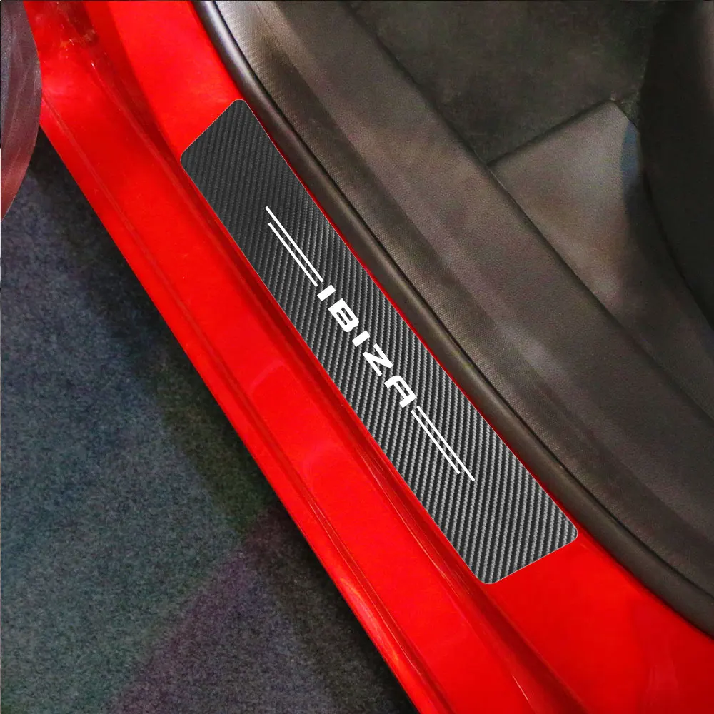 4 Teile/satz Auto Schwelle Tür Sill Protector Aufkleber Für Seat Leon Ibiza  Ateca Arona Leder Carbon Faser Auto Zubehör - AliExpress