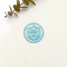 Персонализированные щит инициалы воск печать/пользовательские листья монограмма свадебные печати/свадебные приглашения печать/на заказ Свадебная печать