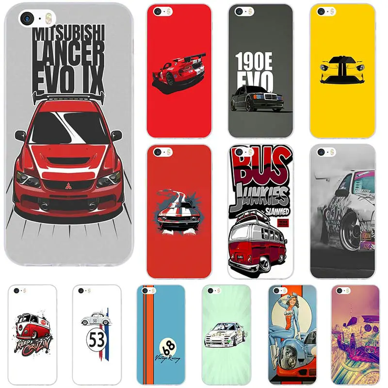 Hot Drift Cars Auto JDM Coque Capa Soft TPU Silicone Mobile Phone Case Cover for iPhone X XR XS Max 5 5S SE 6 6S 7 7Plus 8 Plus