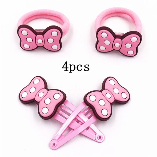 13--4pcs 4 шт., Минни, Микки, бантик для головы, узел для девочек, Микки, Лол, заколка для волос, аксессуары для волос, заколки для волос, для макияжа, нейлоновые резинки для волос - Цвет: 13--4pcs