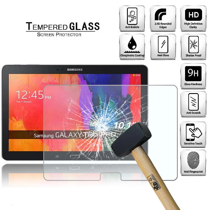 Tablet Tempered Glass Screen Protector Cover for Samsung Galaxy TabPro 10.1 T520 T525 Tab Pro Full Coverage Anti-Fingerprint