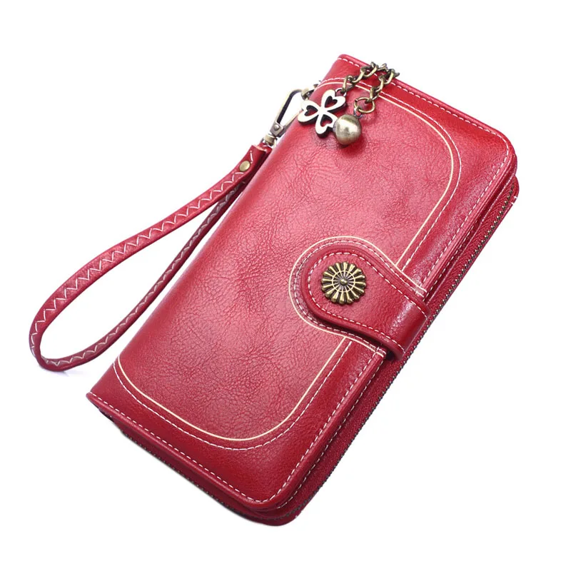 Womens Wallets Phone-Bag Money-Purses Zipper Female Vintage-Design Long Fashion Ladies