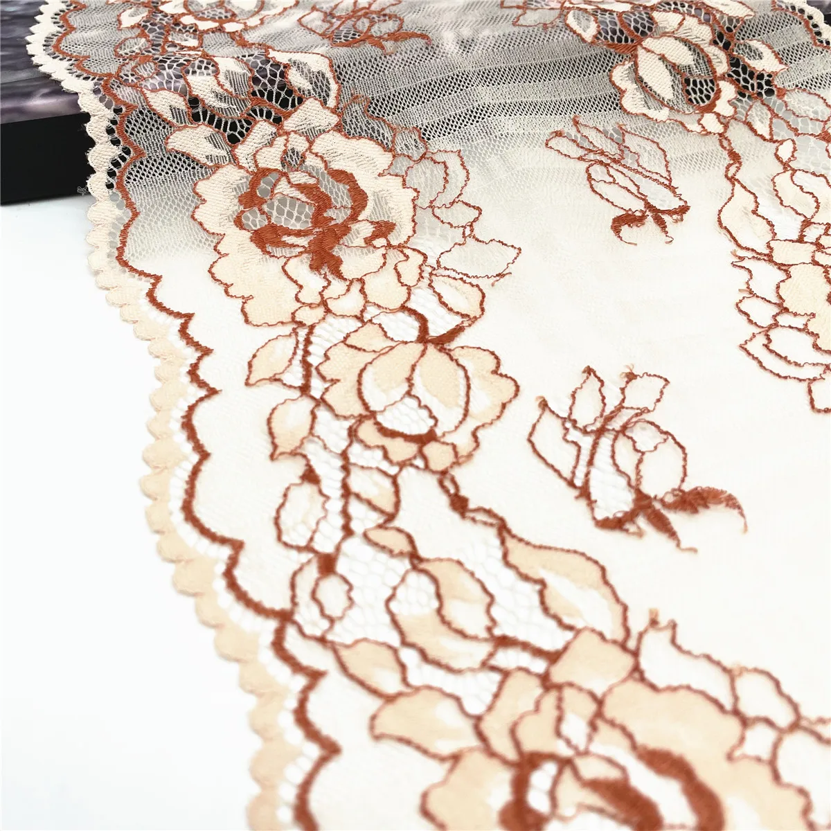 3y/lot Width 9 inch (23cm) Elastic Stretch Lace Trim 4