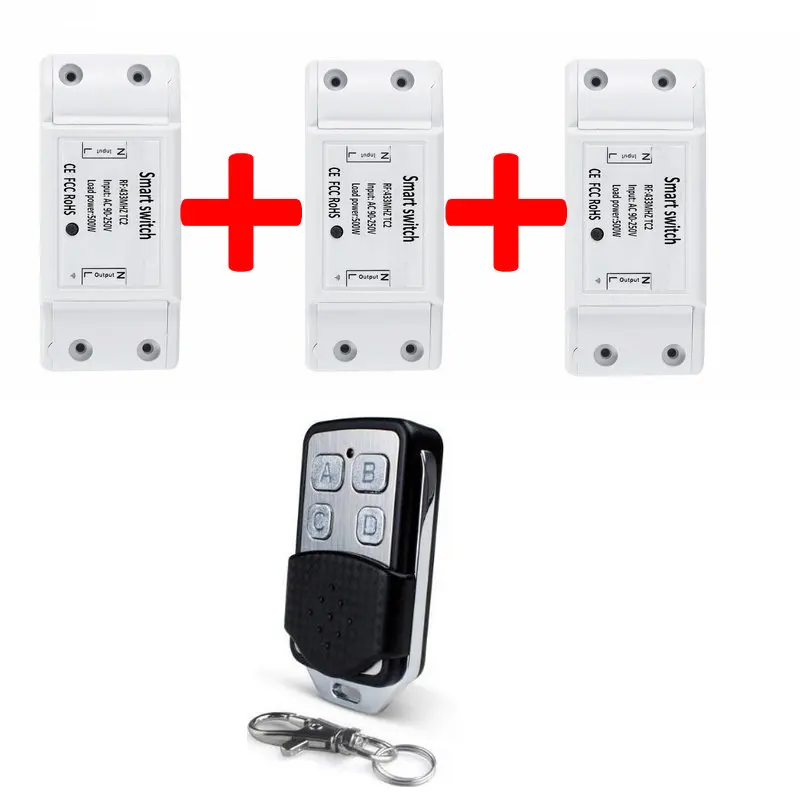 

Wireless Smart Switch Module Smart Home Automation Relay Receiver with 433MHz RF function Work With Remote Controller For light