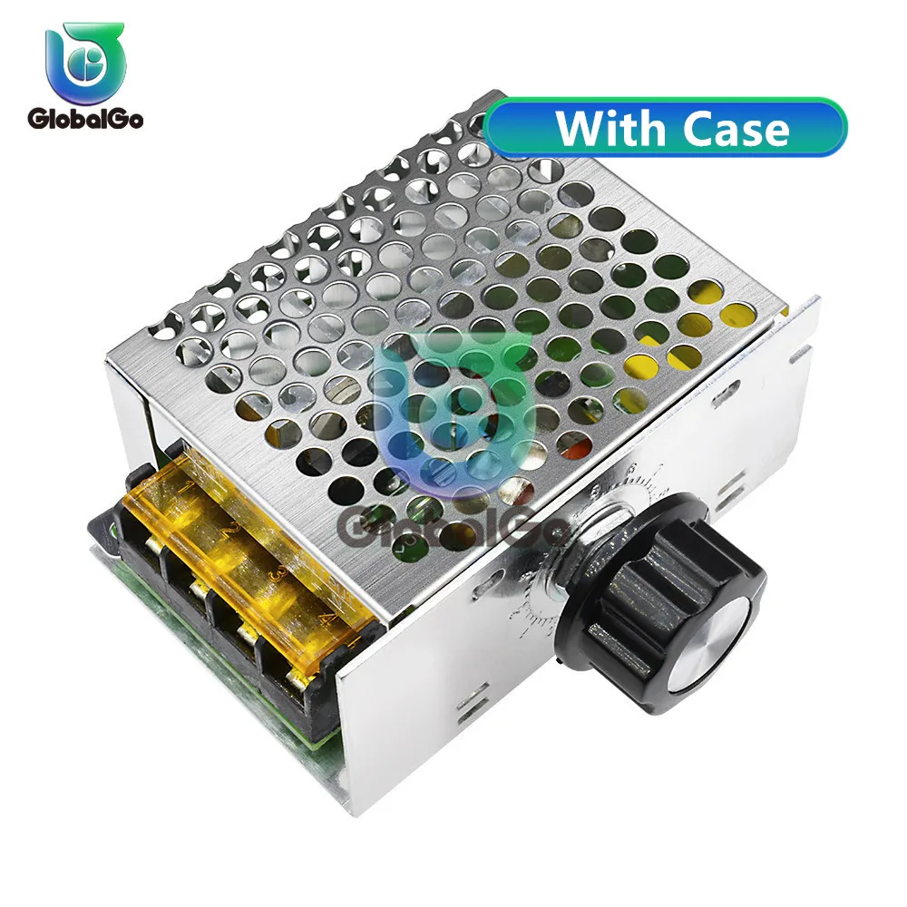 With Case 4000 Вт AC 220 В SCR переключатель регулятора скорости двигателя регулятор напряжения регулятор температуры для электрической печи водонагреватель светодиодный светильник - Цвет: With Case