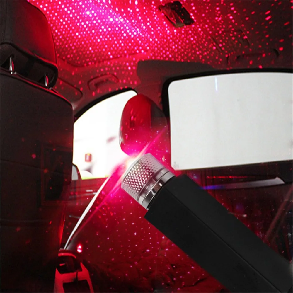 USB, устанавливаемый на крыше автомобиля Атмосфера лампы салона окружающего освещения светодиодный звезда Звездное небо светильник на потолок
