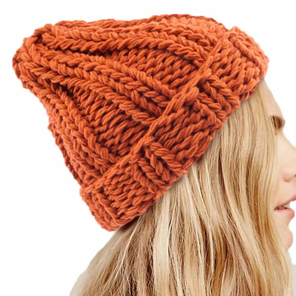 Женская Шапка-бини Осенняя зимняя шапка женская модная теплая ручная шерсть вязаные наушники шапки кепки для девочек шапки