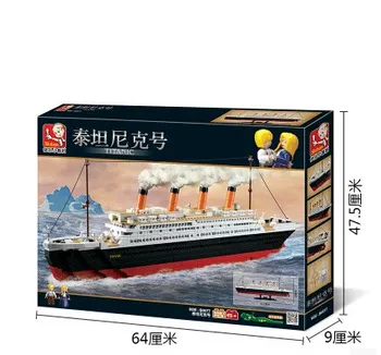 

Titanic Titanic simulation model assembling children's educational spelling building blocks B0577