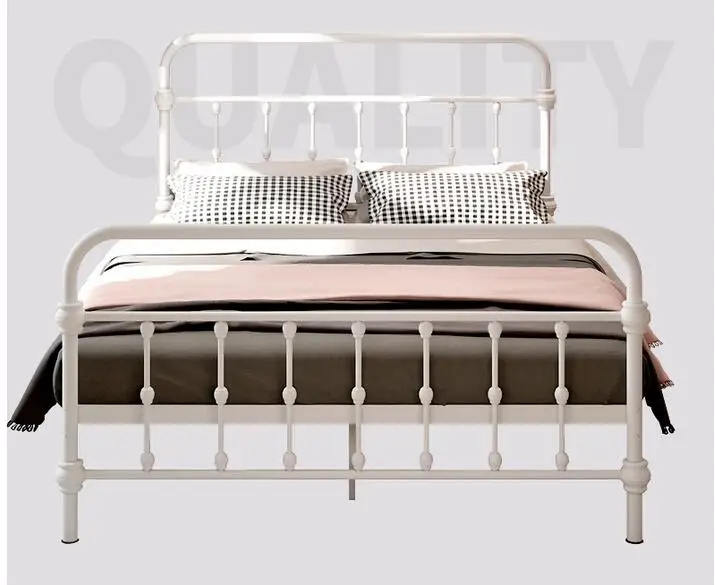 Modern simple pastoral European-style iron sheets, apartment, dormitory, iron frame bed, 1.2m, 1.5m, double frame bed