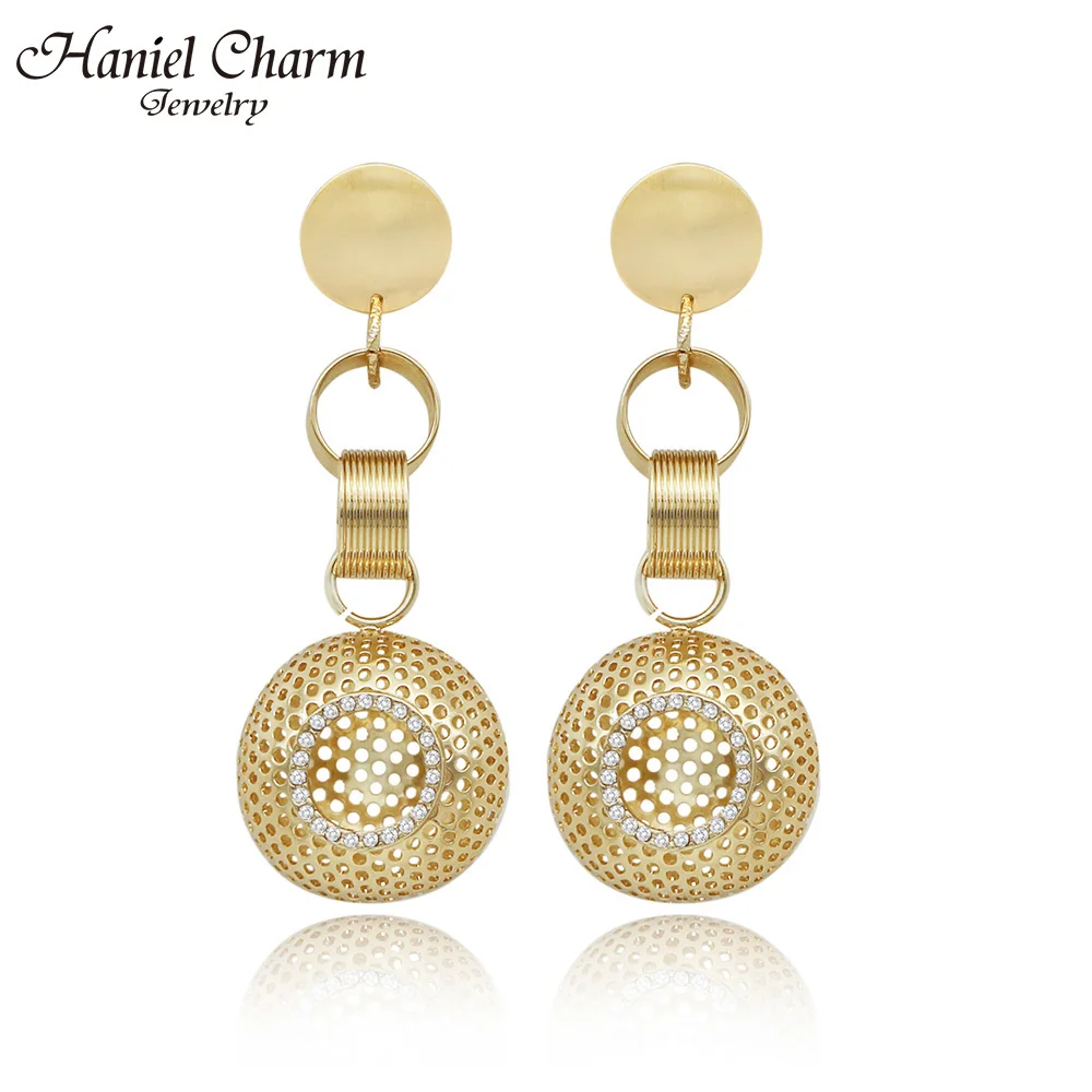 Ювелирные изделия Haniel очаровательные серьги с золотым покрытием круглой формы в
