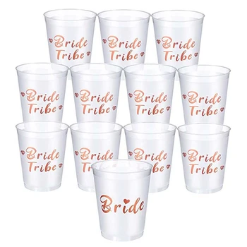 

12Pcs Hen Party Cups Bride Tribe Cup Bachelorette Party Bridal Shower Party Supplies Spirit Glass