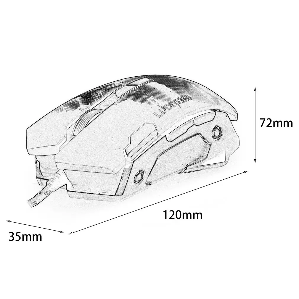 LUOM G70 G7 8D 4000 dpi 3200 dpi оптическая USB Проводная игровая мышь 8 кнопок противоскользящая стильная мышь для игрового конкурса компьютерная мышь
