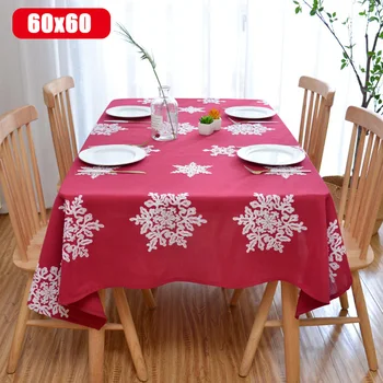 

NEW Christmas Decorative Tablecloth Anti Wrinkle Linen Cotton Embroidered Holiday Table Cloth For Xmas Decoration