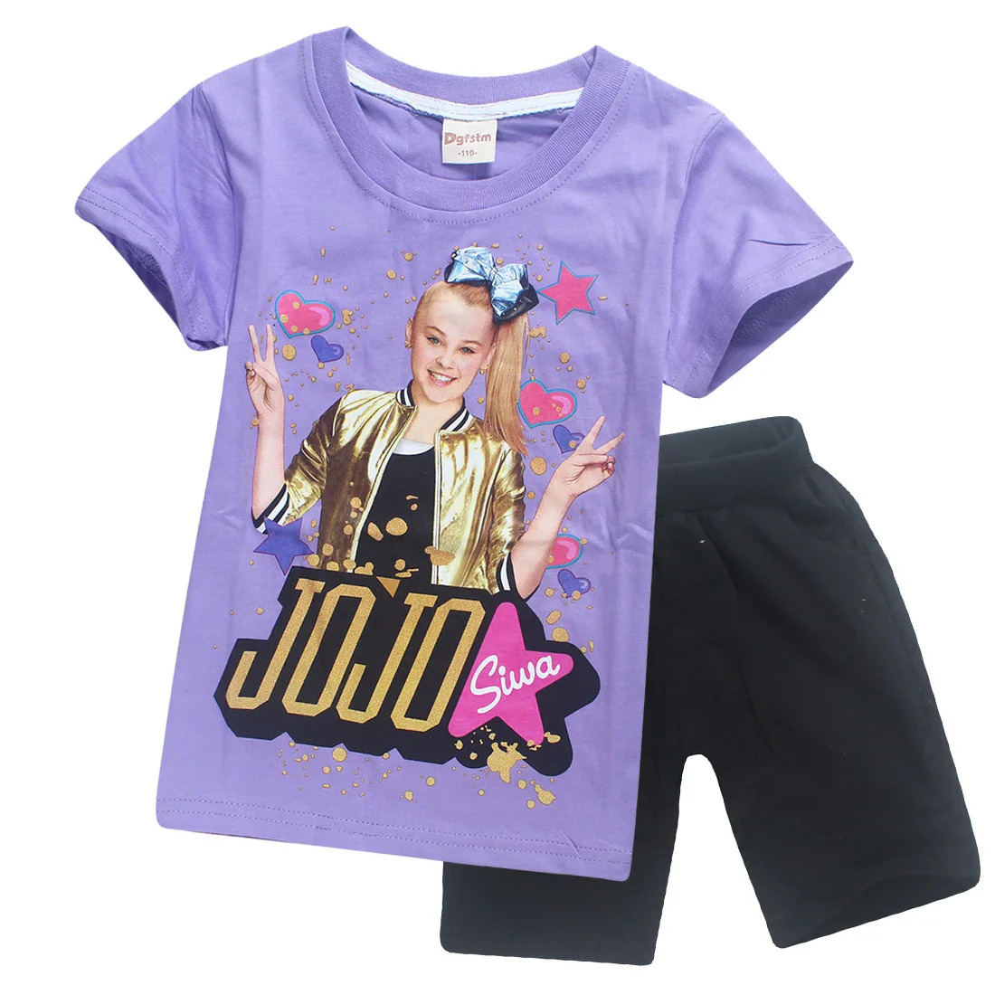 JOJO SIWA/ Детские футболки хлопковые футболки для маленьких девочек комплекты с короткими рукавами для мальчиков и девочек футболки Одежда для девочек 10-12 лет