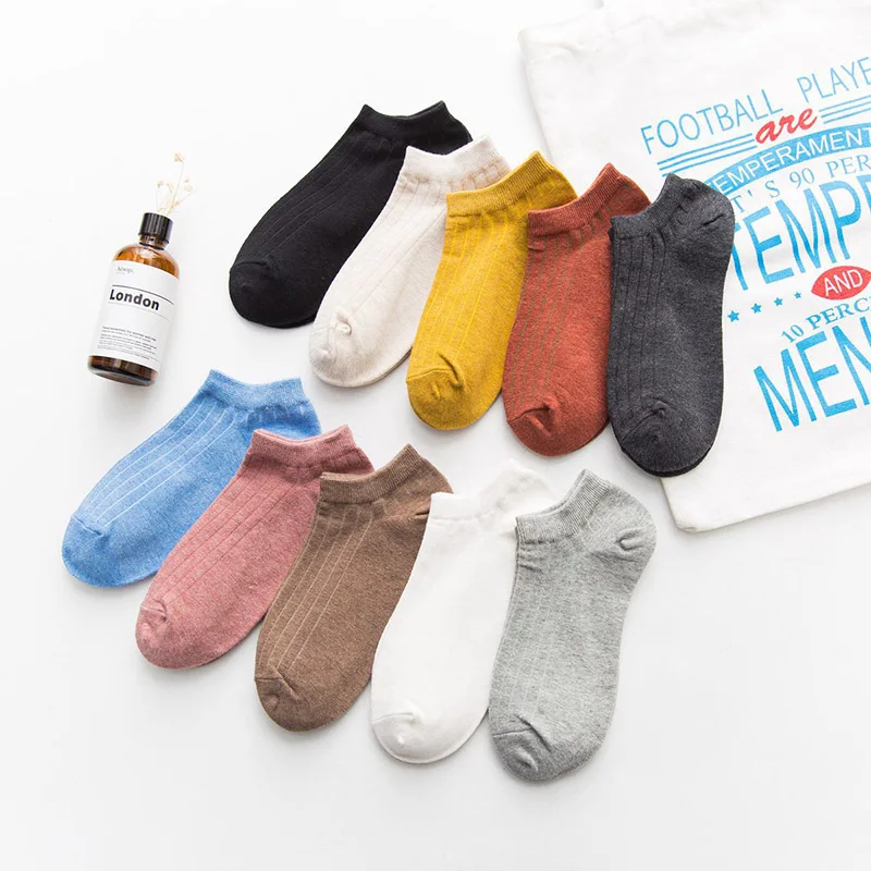 

Spring And Autum Women Socks Cotton Shallow mouth High Quality Casual Breathable Boat Socks Short Women Japanese Harajuku Socks