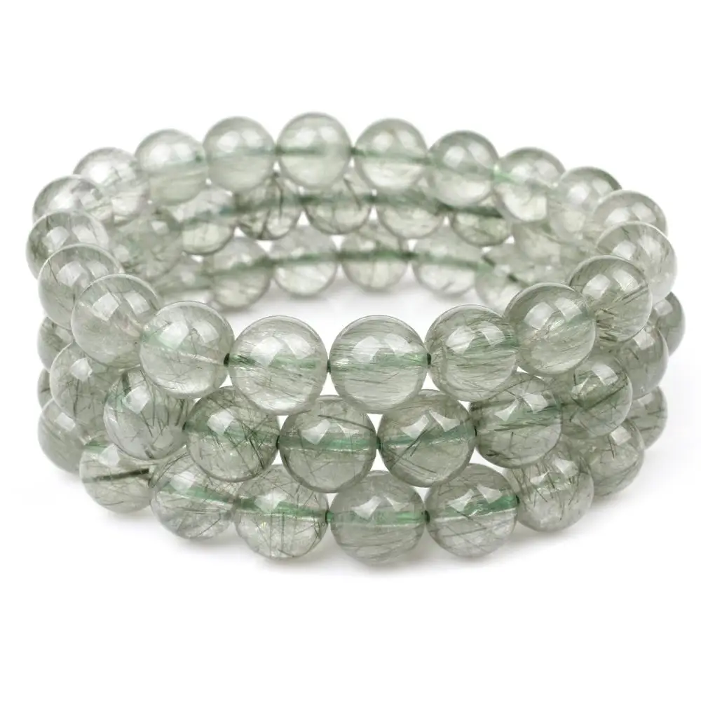 Новый Модный Зеленый рутилированный кварцевый браслет с натуральными камнями