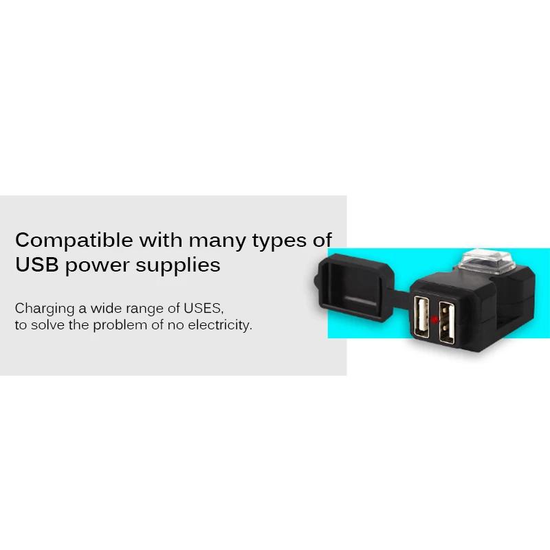 Мотоциклетное зеркальное зарядное устройство с двумя usb-портами 12 В, водонепроницаемое зарядное устройство 5 в 1 а/2,1 А, адаптер питания для телефона