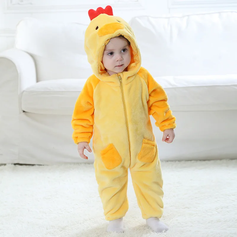 Cancelar Rechazar ataque Pijama Kigurumi de pollo amarillo para bebé, pelele para recién nacido,  disfraz de Animal de Anime, mono de invierno con capucha| | - AliExpress
