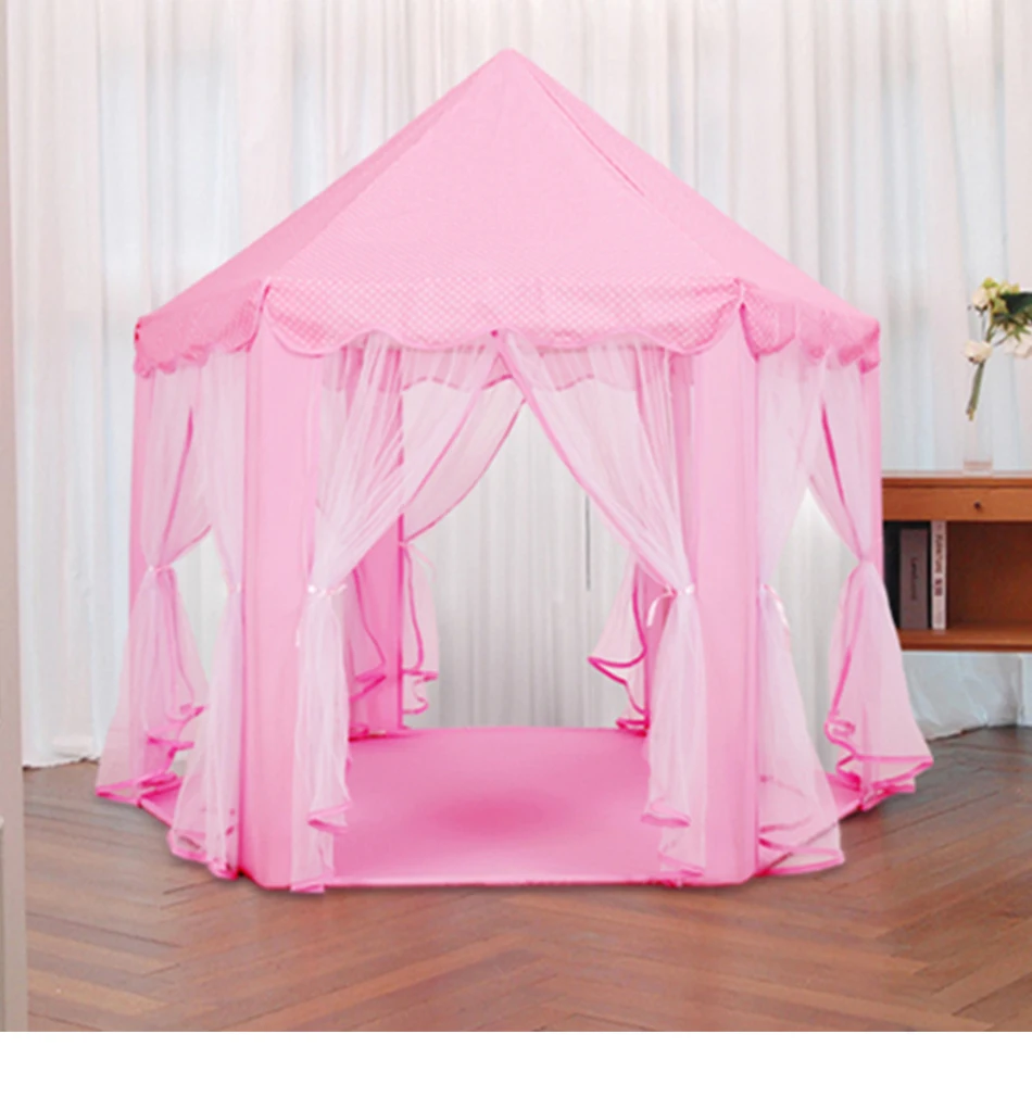 Дети принцесса розовый палатки в форме замка портативный мальчиков девочек Крытый Открытый Сад Складной Игровой палатки домик дети шары бассейн игровой дом