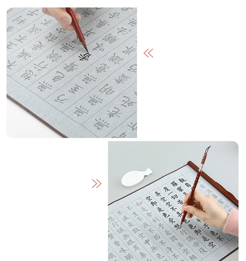 Kleines Wasserschreibtuch mit normaler Schrift, tausend Zeichen, Textpfosten, Messgerät, Nachahmung von Reispapier mit langer Schriftrolle – Detail 9