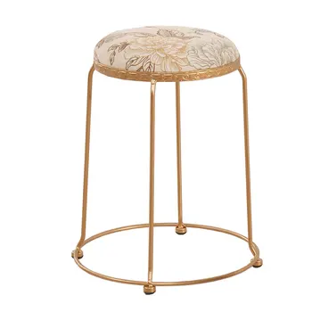 

Fashion Round Stool Light Storage Household Dining Overlap Chair Fabric Tea Table Bench